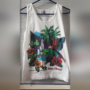 Tropical Paradise White Tank Top